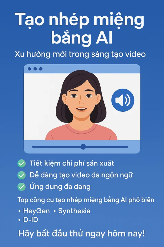 Tạo nhép miệng bằng AI: Xu hướng mới trong sáng tạo video